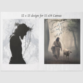 Decoupage Faith Based Jesus 11x14 Canvas Seidenpapier