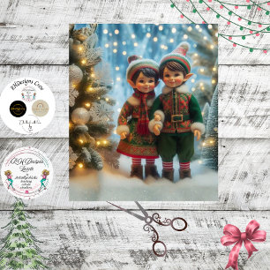Decoupage-Feiertags-Elfen-Duo Twinkle Twins Seidenpapier