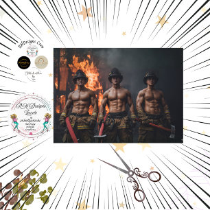 Découpage-Feuerwehrmänner mit kühner Kunstfertigke Seidenpapier