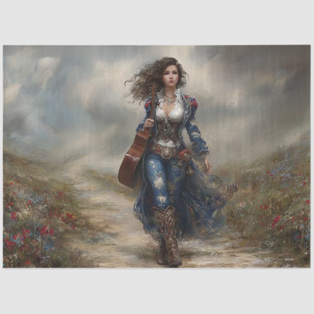 Decoupage Fields of Melody Country Singer  Seidenpapier (Vorderseite)