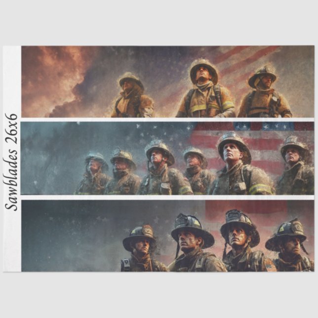 Decoupage Firefighter Tribute Handsaws  Seidenpapier (Vorderseite)