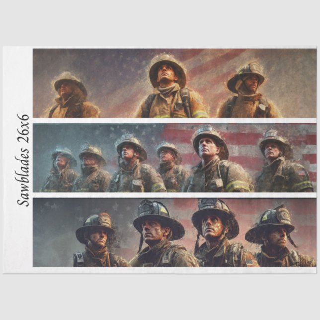 Decoupage Firefighter Tribute Handsaws  Seidenpapier (Vorderseite)