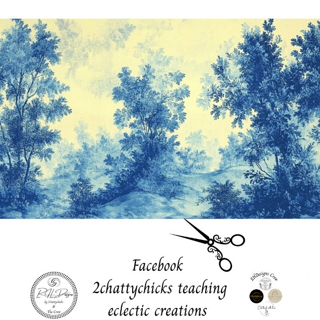 Decoupage Floral Design Französisch Blaue Palette Seidenpapier (Von Creator hochgeladen)