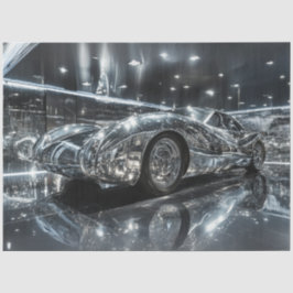 Decoupage Futuristic Silver Reflektive Sleek Car Seidenpapier