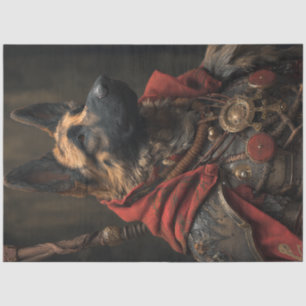 Decoupage German Shepard Steampunk Bronze Armor Seidenpapier