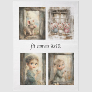 Decoupage-Geschichtenbuchpapiere für 8 x 10 Leinwa Seidenpapier