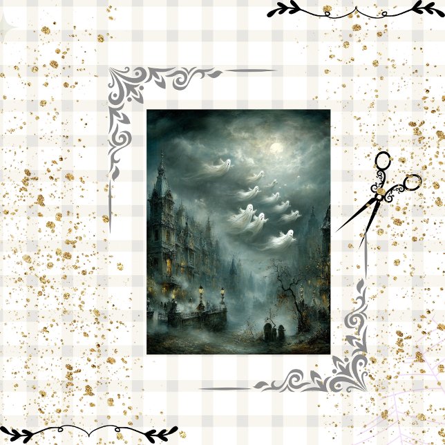 Decoupage Ghost Light Hollow Fog Bedeckte Burg Seidenpapier (Von Creator hochgeladen)