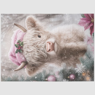 Decoupage Girl Dressed Weihnachtskleid Seidenpapier