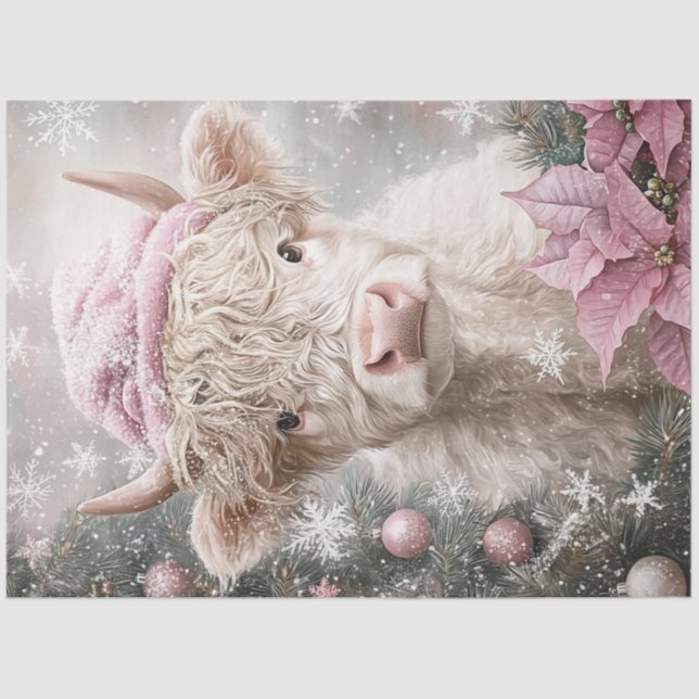 Decoupage Girl Dressed Weihnachtskleid Seidenpapier (Vorderseite)