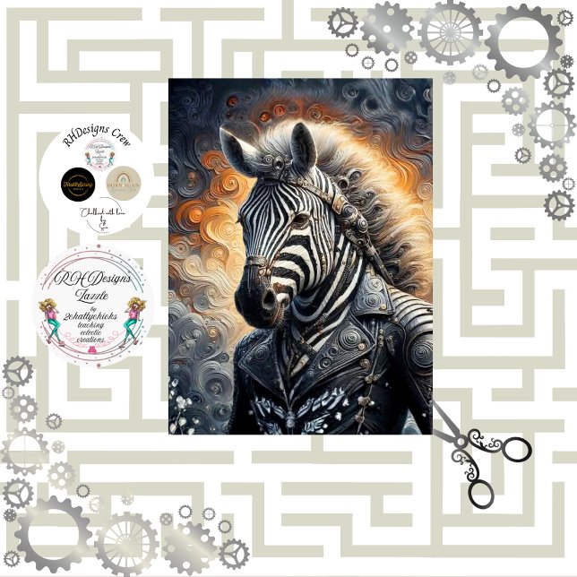 Decoupage Glowing Zebra Guardian Art Seidenpapier (Von Creator hochgeladen)