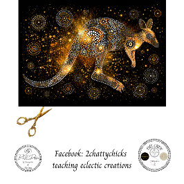 Découpage Golden Kangaroo Aboriginal Dot Art Seidenpapier