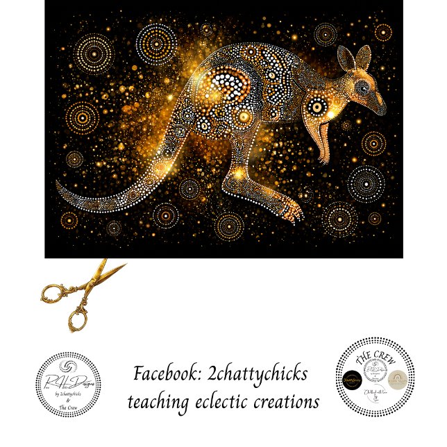 Découpage Golden Kangaroo Aboriginal Dot Art  Seidenpapier (Von Creator hochgeladen)