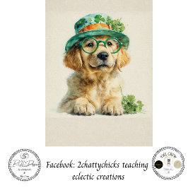 Découpage Golden Retriever St. Patrick's Day Seidenpapier