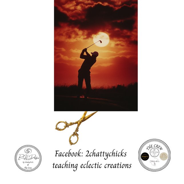 Decoupage Golfer Silhouette Fiery Horizon Seidenpapier (Von Creator hochgeladen)