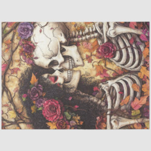Decoupage Gothic African Skeleton Wedding Seidenpapier