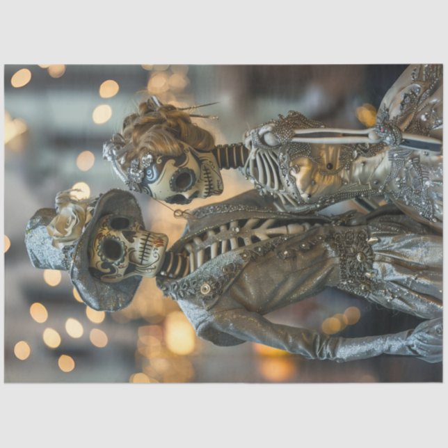 Decoupage Gothic Elegante Skeleton Seidenpapier (Vorderseite)