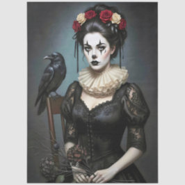 Decoupage Gothic Rose Queen – Dark Romantic Art Seidenpapier