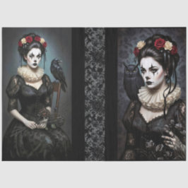 Decoupage Gothic Rose Queen – Dark Romantic Art Seidenpapier