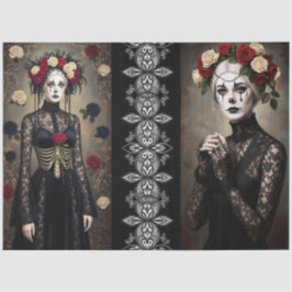 Decoupage Gothic Rose Queen – Dark Romantic Art Seidenpapier