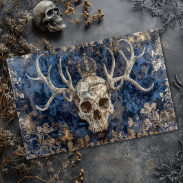 Decoupage gothic skeleton art antlers seidenpapier