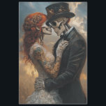 Decoupage Gothic Skeleton Honeymoon Seidenpapier<br><div class="desc">Nach ihrer bezaubernden Hochzeit begannen Victor und Eliza, das Skelettpaar, auf einer Flitterwoche, die für die Ewigkeit in Erinnerung bleiben sollte. Sie wählten ein so einzigartiges Ziel wie ihre Liebe aus - eine abgeschiedene, mystische Insel, auf der der Schleier zwischen Lebenden und Toten dünn war, sodass sie das Beste beider...</div>