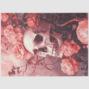 Decoupage Gothull Umgeben & Peach Blume Seidenpapier