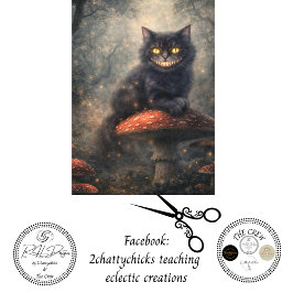 Decoupage-Gotisch-verzauberte-Wald-inspirierte Kat Seidenpapier