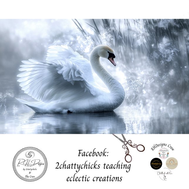 Decoupage Graceful Swan Pond Reflection Seidenpapier (Von Creator hochgeladen)