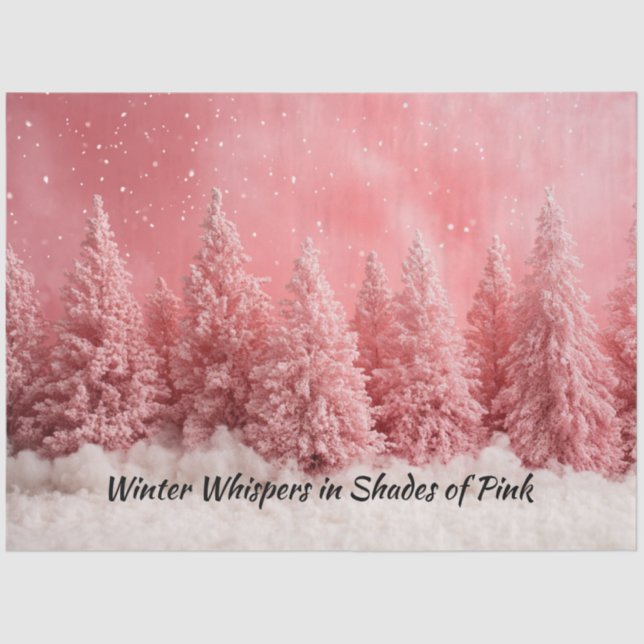 Decoupage Gradient Pink Hues Weihnachtsschnee Seidenpapier (Vorderseite)