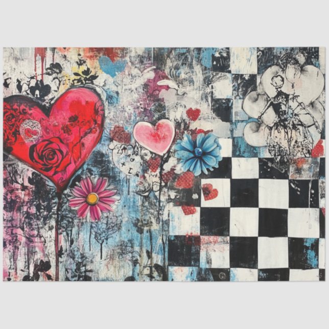 Decoupage Graffiti Valentine Street Art Seidenpapier (Vorderseite)