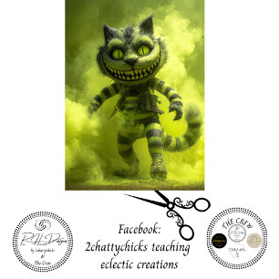 Découpage Grüne Gestriemte Katze Verzauberter Nebe Seidenpapier