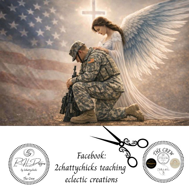 Decoupage Guardian Angel of American Soldier  Seidenpapier (Von Creator hochgeladen)