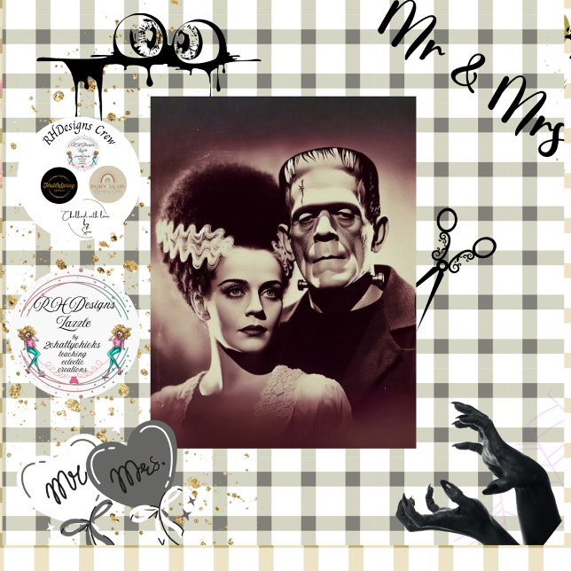 Decoupage Halloween Mr. & Mrs. Bolt Horror Duo Seidenpapier (Von Creator hochgeladen)