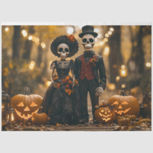 Decoupage Halloween Skeleton Couple Seidenpapier