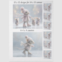 Decoupage-Hase beim Skaten 11x14 Leinwand-Unterleg