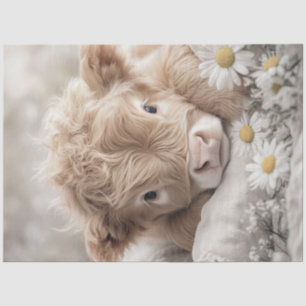 Decoupage Highland Calf Sonnenblumen Seidenpapier