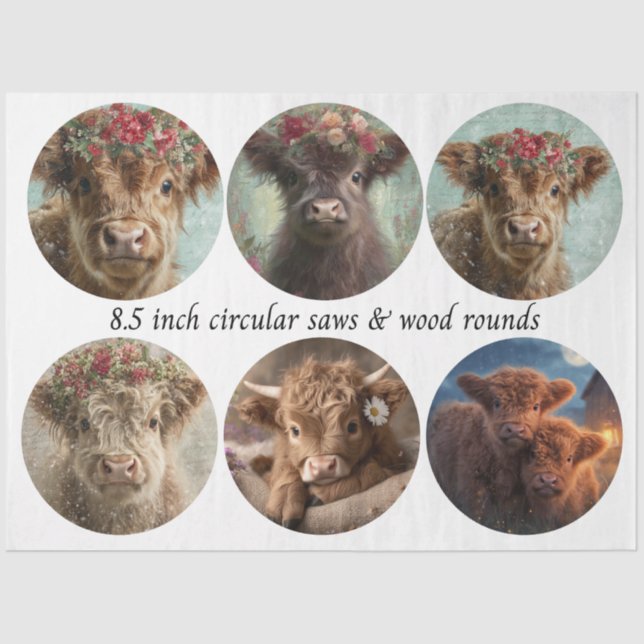 Decoupage Highland Circular Saw Designs 8.5"  Seidenpapier (Vorderseite)