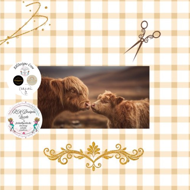 Decoupage Highland Cow & Calf Nuzzling Seidenpapier (Von Creator hochgeladen)
