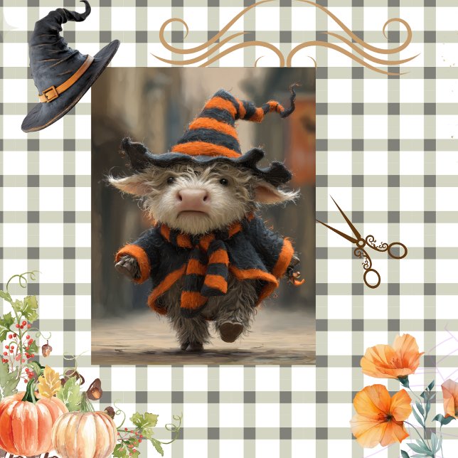 Decoupage Highland Cow Hexenhy Halloween Dekoratio Seidenpapier (Von Creator hochgeladen)