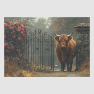 Decoupage Highland Kuh Black Gate Wald Seidenpapier