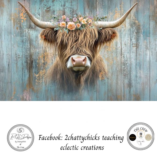 Decoupage Highland Kuh Blau erschüttert Hintergrun Seidenpapier (Von Creator hochgeladen)