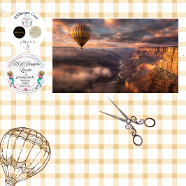 Decoupage Hot Air Ballon Grand Canyon Sunset Seidenpapier