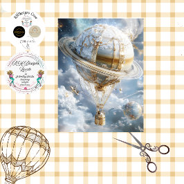 Decoupage Hot Air Ballon sieht aus wie Saturn Seidenpapier