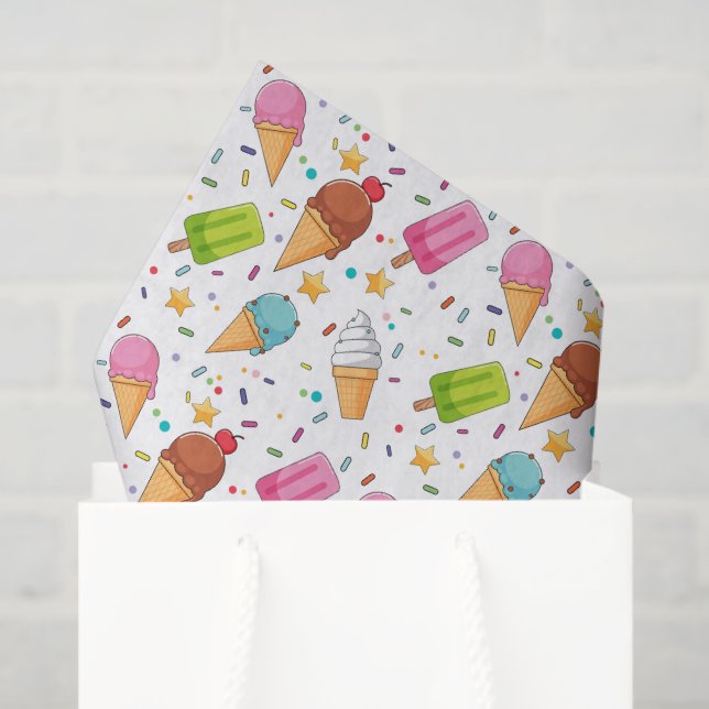 Decoupage Ice Cream Birthday Party Seidenpapier (Geschenktüte)