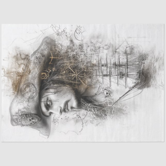 Decoupage Illustration Pirate Art Seidenpapier (Vorderseite)