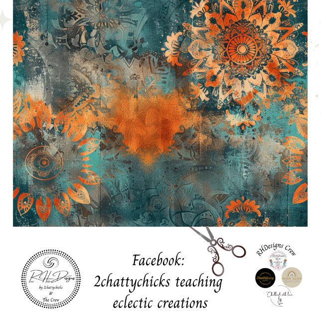 Decoupage Imitats Mixed Media Patina Burnt Orange Seidenpapier (Von Creator hochgeladen)