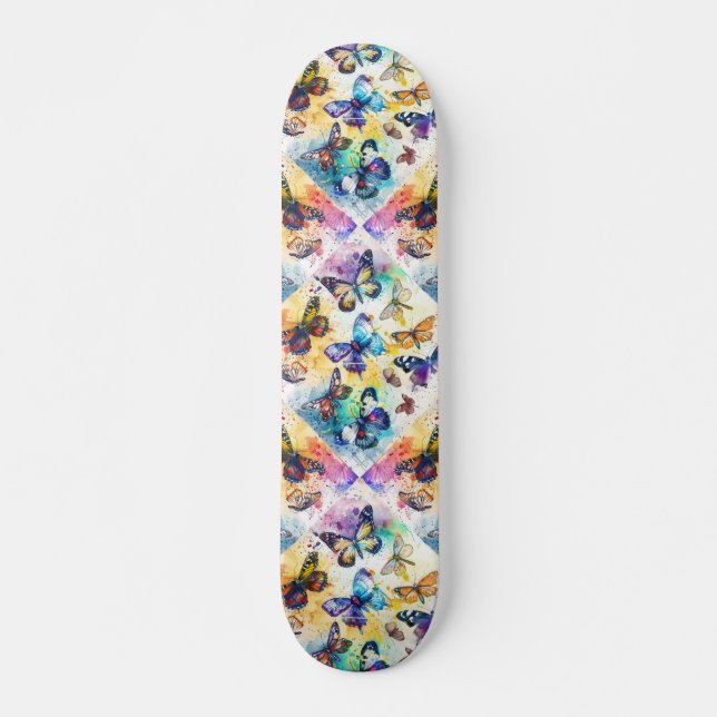 Decoupage Inspiriert Butterfly Collage Skateboard (Vorne)
