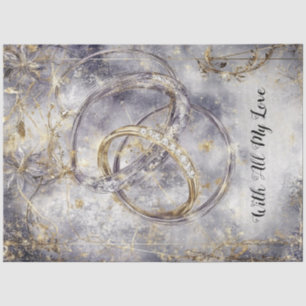 Decoupage Intertwing Rings Save the Date Seidenpapier