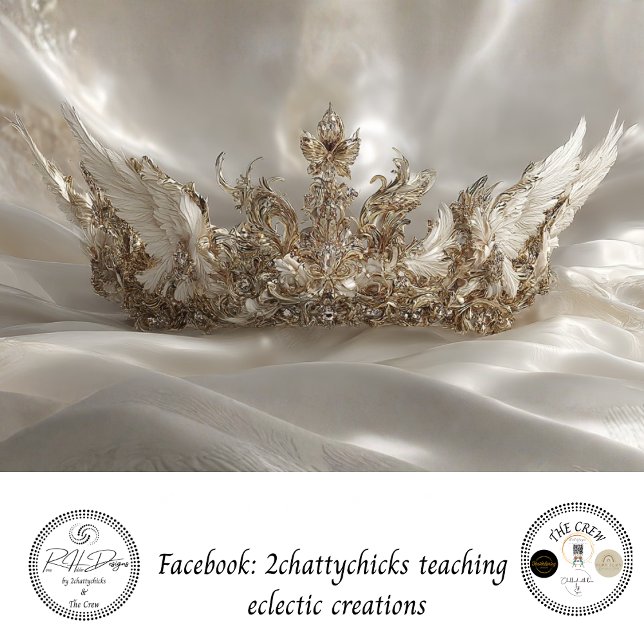 Decoupage Ivory Crown Wing Elements Filigree Seidenpapier (Von Creator hochgeladen)