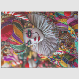Decoupage Jester Clown Vibrant Circus Costume Seidenpapier